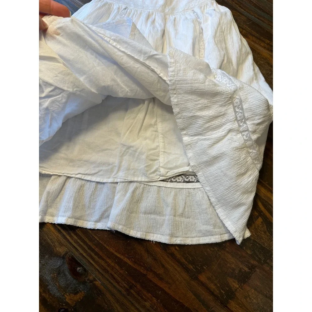 Gap Kids White‎ Cotton Gauze Lace Trimmed Sundress with Tie Straps Size 4